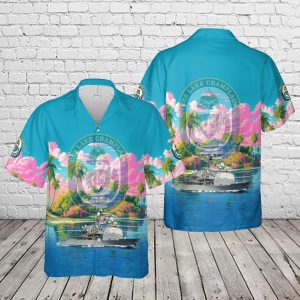 US Navy USS Lake Champlain (CG-57) Ticonderoga-class guided missile cruiser Hawaiian Shirt