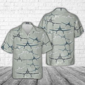 Vought F4U-1 Corsair Fighter Aircraft silhouette Hawaiian Shirt