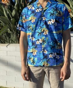 A Hundred Sunsets Blue Amazing Design Hawaiian Shirt- For men and women - Fanshubus