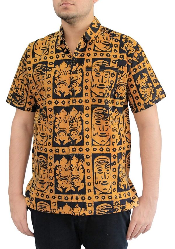 Abstract Khaki Unique Design Hawaiian Shirt- For men and women - Fanshubus