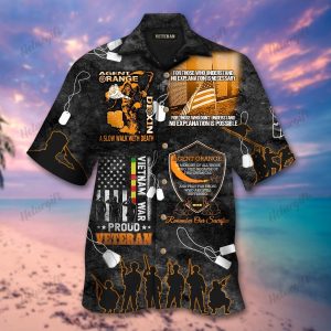 Agent Orange Vietnam Proud Veteran Memorial Hawaiian Shirt | For Men &amp; Women | Adult |- For men and women - Fanshubus