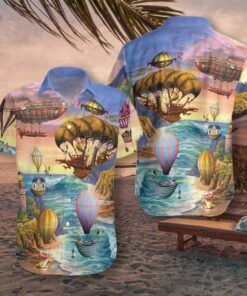 Air Balloon Steampunk Hawaiian Shirt | For Men &amp; Women | Adult |- For men and women - Fanshubus