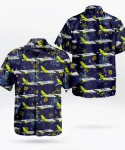 Airbaltic Bombardier Series CS300 Hawaiian Shirt- For men and women - Fanshubus