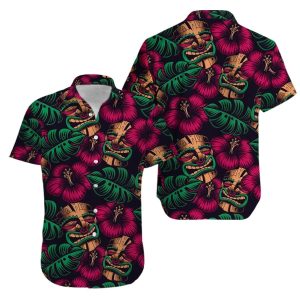Aku Aku Mascaras Tiki Mask Aloha Hawaiian Shirt- For men and women - Fanshubus