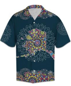 Alaska Mandala Teal Unique Design Hawaiian Shirt- For men and women - Fanshubus