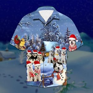 Alaskan Malamute Christmas Hawaiian Shirt- For men and women - Fanshubus