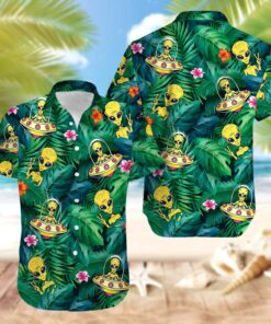 Alien Ufo Hippie Tropical Hawaiian Shirt- For men and women - Fanshubus