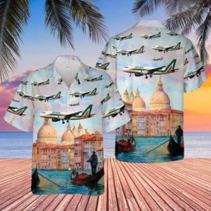 Alitalia Airbus A319-100 Hawaiian Shirt | For Men &amp; Women | Adult |- For men and women - Fanshubus