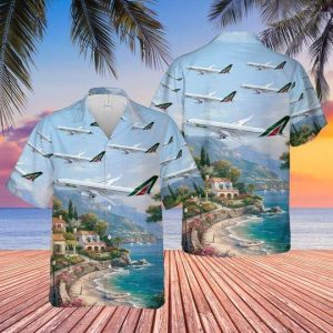 Alitalia Airbus A330-200 Hawaiian Shirt | For Men &amp; Women | Adult |- For men and women - Fanshubus