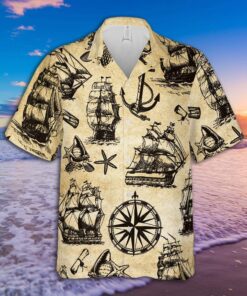 All About Pirate Ships Pattern Aloha Hawaiian Shirt- For men and women - Fanshubus