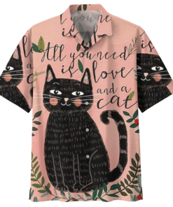 All You Need Is Love A Cat Hawaiian Shirt- For men and women - Fanshubus