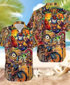 Aloha All Day Every Day Happy Tiki Hawaiian Shirt- For men and women - Fanshubus