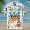 Aloha Hawaiian Flamingo Cocktails Beach 3D Hawaiian Shirt- For men and women - Fanshubus
