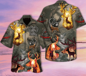 Aloha Shirts Deer Hunter Club Hawaiian Shirt- For men and women - Fanshubus