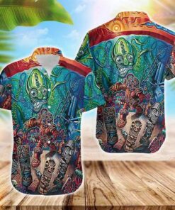 Aloha Shirts Tiki Deep In The Sea Hawaiian Shirt- For men and women - Fanshubus