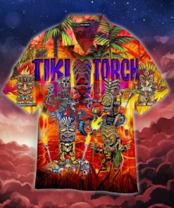 Aloha Torches Tiki Tropical Hawaiian Shirt- For men and women - Fanshubus