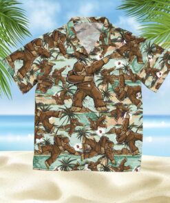 Amazing Dabbing Bigfoot Green Hawaiian Shirt- For men and women - Fanshubus