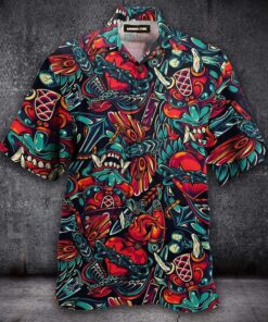 Amazing Devil Tattoo Aloha Hawaiian Shirt- For men and women - Fanshubus