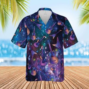 Amazing Galaxy Guitar Hawaiian Shirt- For men and women - Fanshubus