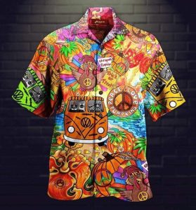 Amazing Hippie Thanksgiving Unisex Hawaiian Shirt- For men and women - Fanshubus
