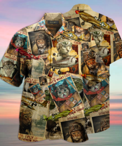 Amazing Pilot Cat Hawaiian Shirt - For men and women - Fanshubus