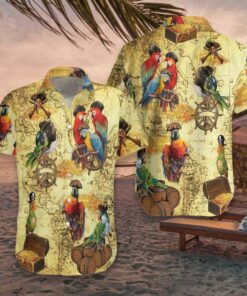 Amazing Pirate Parrots Hawaiian Shirt - For Men and Women - Fanshubus