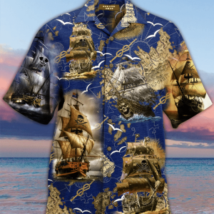 Amazing Pirate Ship Hawaiian Shirt- For men and women - Fanshubus