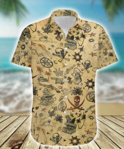 Amazing Pirate Skull Hawaiian Shirt .