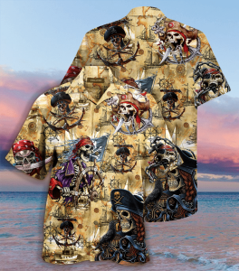 Amazing Pirate Skull Hawaiian Shirt Gifts With Skulls On Them- For men and women - Fanshubus