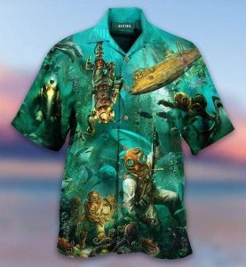 Amazing Scuba Diving Don’T Fear Death Fear  Hawaiian Shirt | Unisex | Adult | Hw2290- For men and women