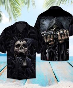 Amazing Skeleton Skull Tropical Hawaiian Shirt- For men and women - Fanshubus