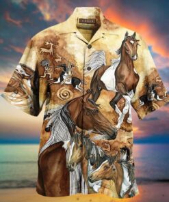 Amazing Strong Native Horse Unisex Hawaiian Shirt- For men and women - Fanshubus