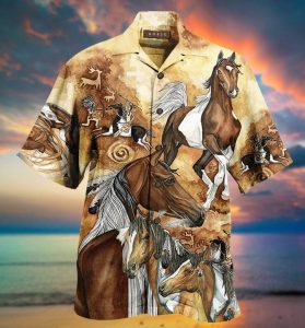 Amazing Strong Native Horse Unisex Hawaiian Shirt- For men and women - Fanshubus