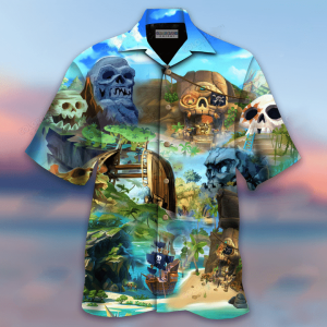 Amazing The Pirates Skull Island Hawaiian Shirt | For Men &amp; Women | Adult |- For men and women - Fanshubus