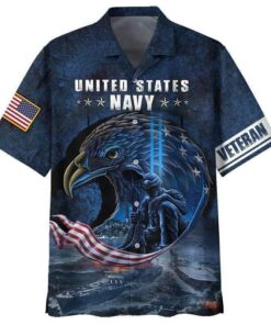 Amazing US Navy Veteran Eagle Hawaiian Shirt | For Men &amp; Women | Adult |- For men and women - Fanshubus