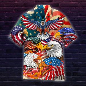 American Bald Eagle Hawaiian Shirt- For men and women - Fanshubus