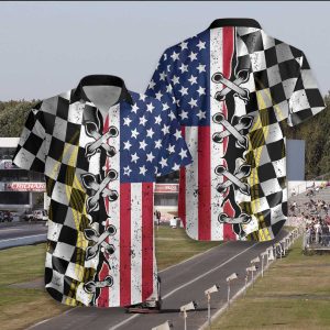 American Flag Dirt Hawaiian Shirt | For Men &amp; Women | Adult |- For men and women - Fanshubus