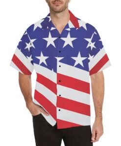 American flag Print Hawaiian Shirt