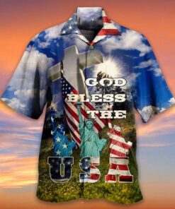 American God Bless Hawaiian Shirt- For men and women - Fanshubus