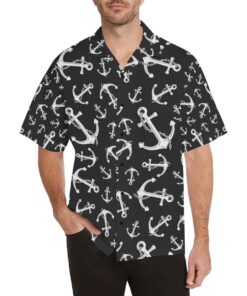 Anchor Black White Hawaiian Shirt