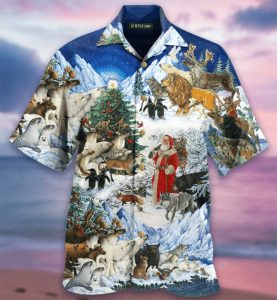 Animal Lover Christmas Santa Hawaiian Shirt | Unique Beach Shirt- For men and women - Fanshubus
