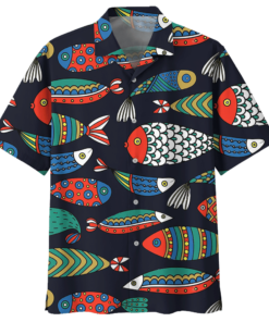 Aquarium Hawaiian Shirt Red- For men and women - Fanshubus