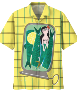 Aquarium Mermaid On The Screen Hawaiian Shirt- For men and women - Fanshubus