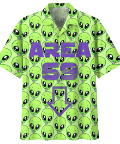 Area 69 Alien Hawaiian Shirt Clothing Black - For men and women - Fanshubus