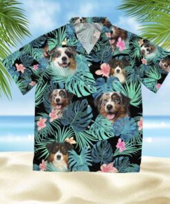 AUS SHEPHERD - Summer Leaves - Hawaiian Shirt - For Men and Women - Fanshubus