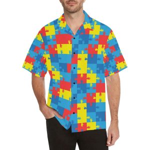 Autism Awareness Design Themed Print Hawaiian Shirt- For men and women - Fanshubus