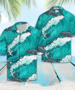 Awesome Dolphinl Teal Hawaiian Shirt - For men and women - Fanshubus