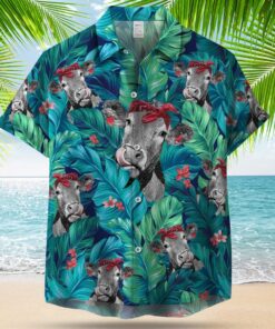 BADANA COW LEAFY HAWAIIAN SHIRT .