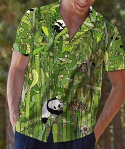 Bamboo Panda Green Nice Design Hawaiian Shirt- For men and women - Fanshubus