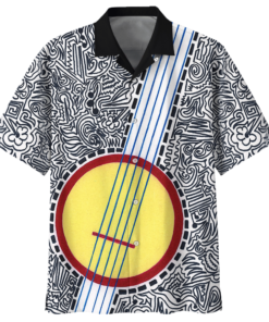 Banjo Hawaiian Shirt Navy- For men and women - Fanshubus